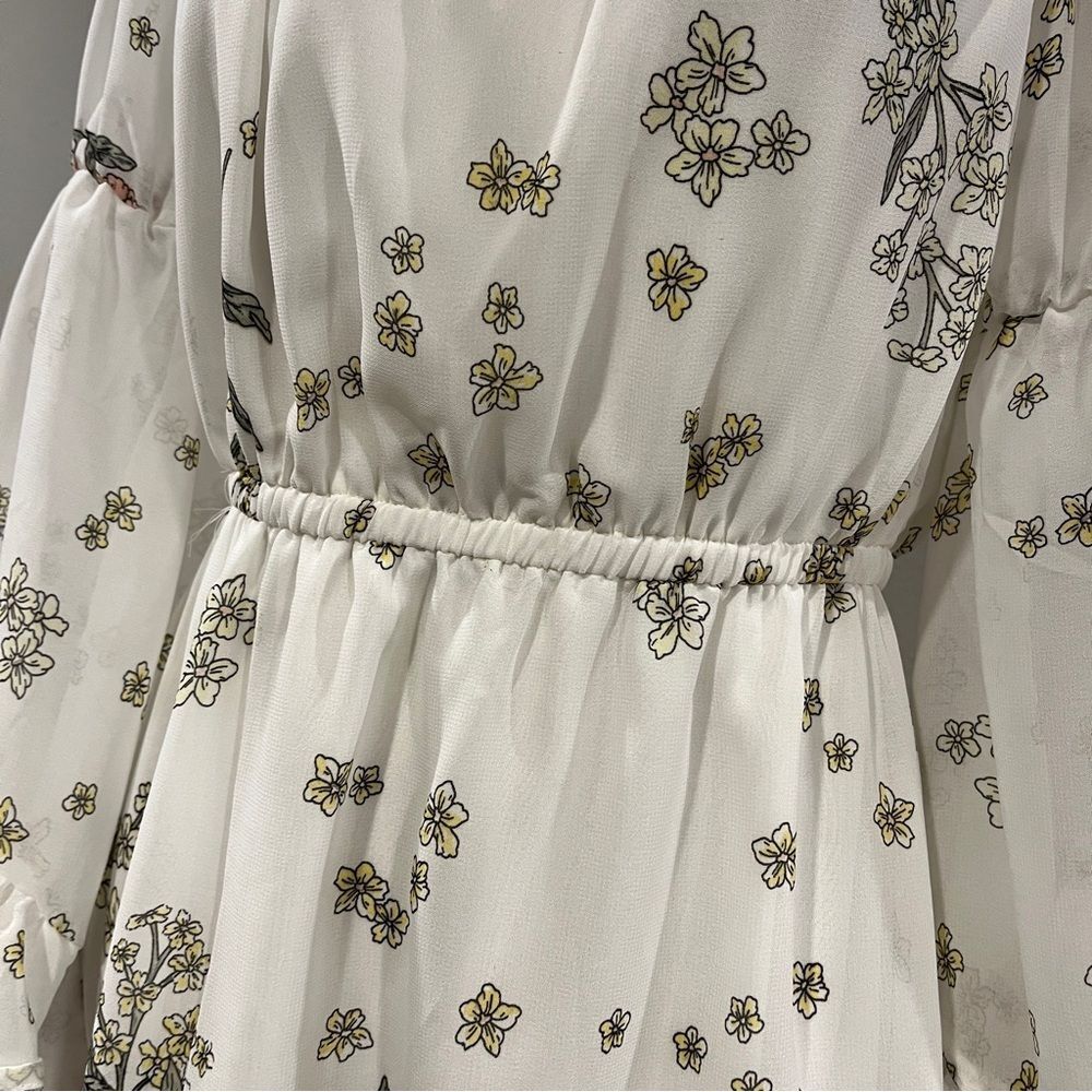 Indulge long‎ sleeve Floral Off-Shoulder mini Dress cottagecore style - Picture 5 of 14